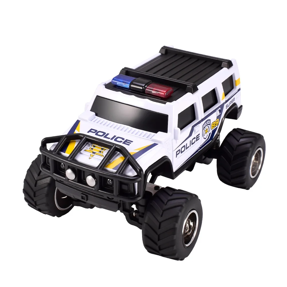 9imod RC Police Car 2.4G APP Control Off Road Truck w Lights Sound Suspension All Terrain Tires w Trailer for Kids view 6