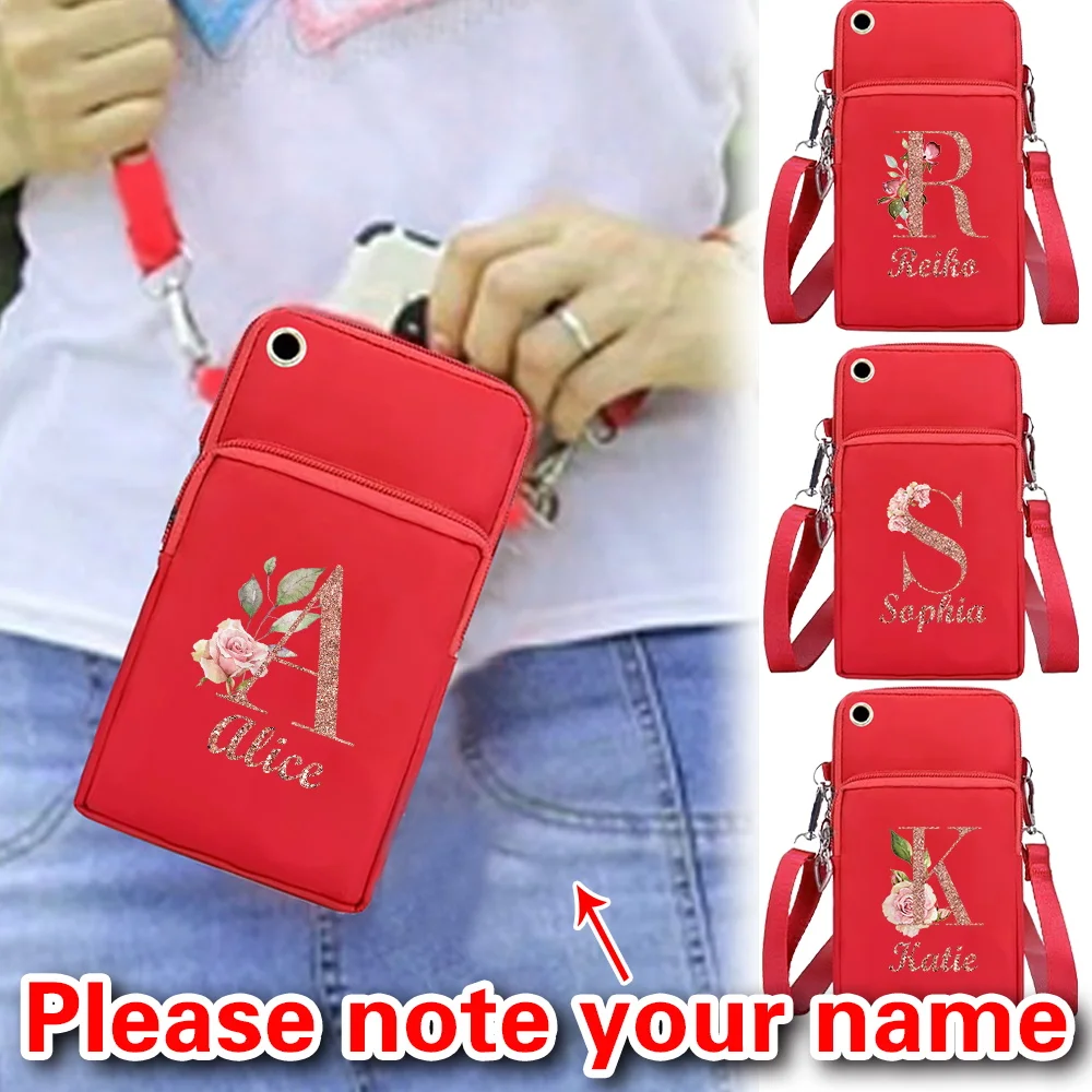 

Personalized Customized Men's and Women's Leisure Nylon Shoulder Bag Multi-pocket Mobile Phone Change Storage Bag