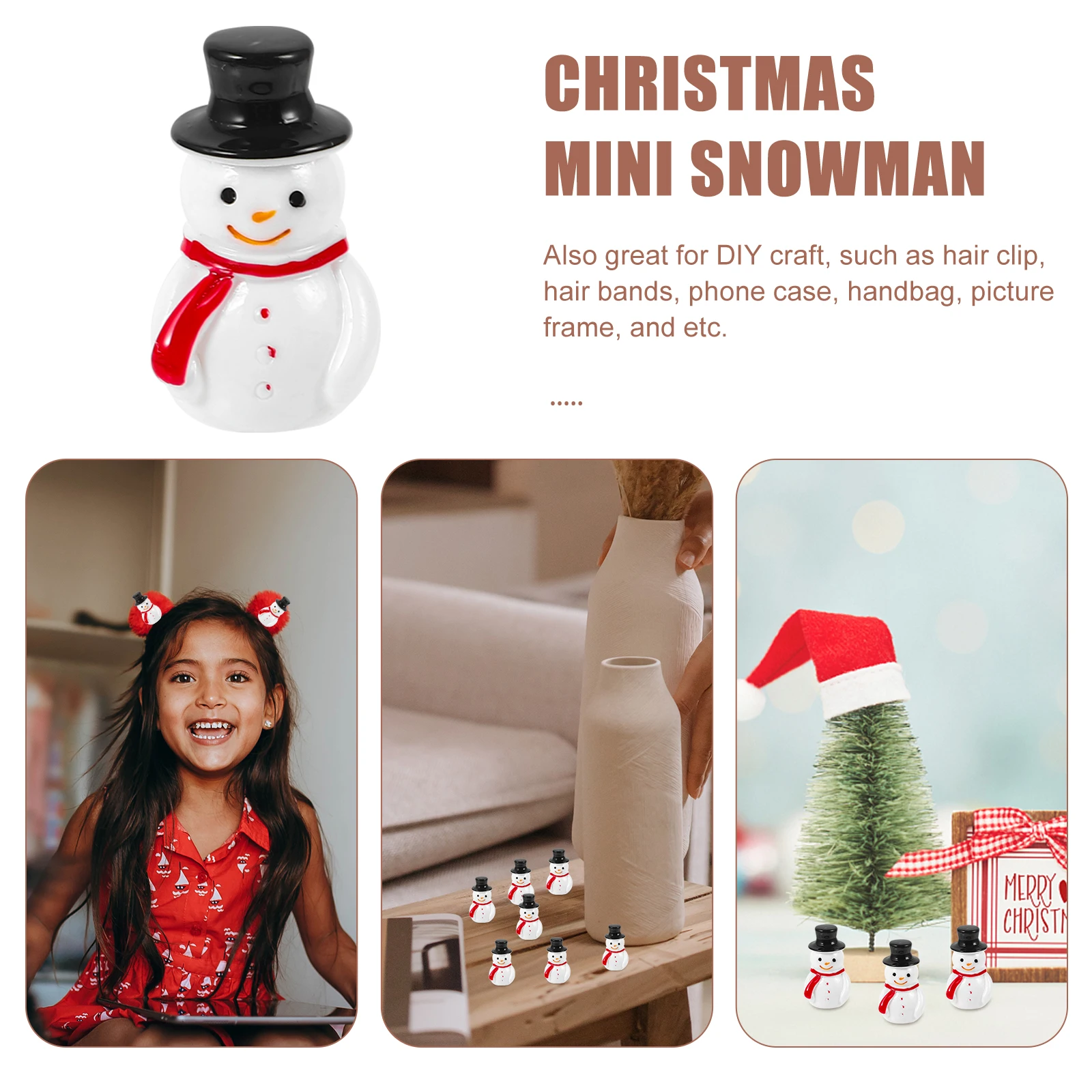 

20 Pcs Mini Snowman Snowmen Ornaments Christmas Decorations Statuette for Resin Winter Miniature