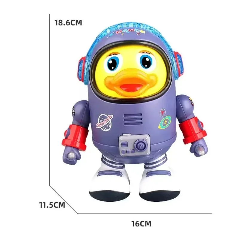 Musica da ballo elettrica per bambini giocattoli interattivi elettrico e leggero e sonoro Space Duck Dance Robot regalo di compleanno per bambini