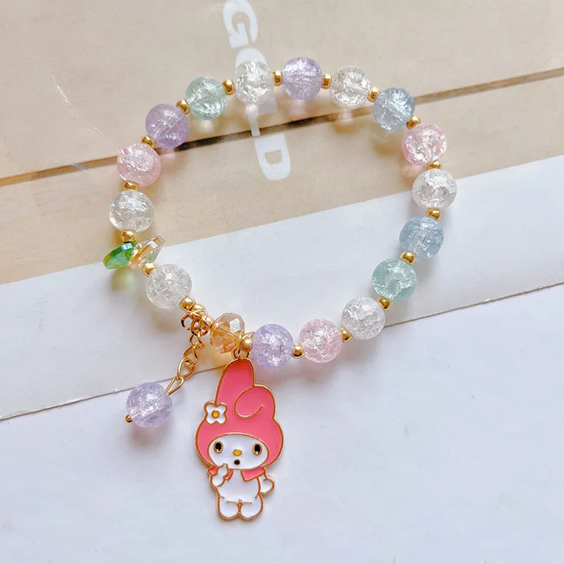Sanrio Anime Melody Cinnamoroll Kuromi Cartoon Bracelets Women Chain Party Wedding Jewelry Holiday Gifts Girl Elastic Rope image 5