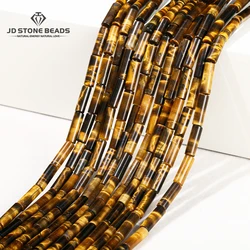 4x13mm Natural Yellow Tiger Eye Stone Column Tube Bead Loose Spacer Cylindrical Bead For Jewelry Making Diy Necklace Bracelet