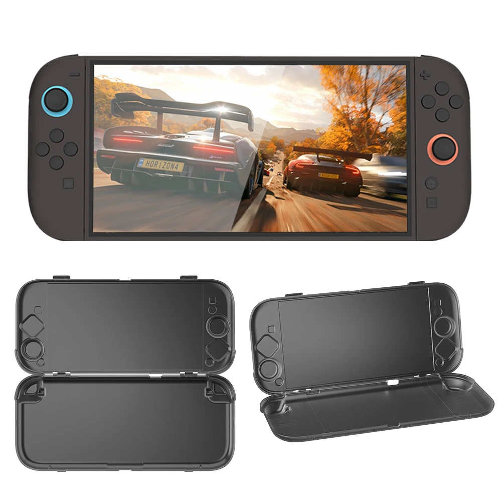 Clear Protective Case Hard Shell Cover for Nintendo Switch2 (Transparent Black)