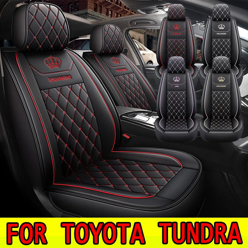 

FOR TOYOTA TUNDRA Car seat cover waterproof PU leather crown embroidered soft and comfortable full wrap seat cover