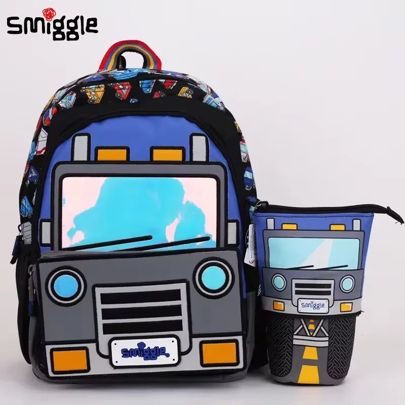 Genuine Australian Smiggle Molded Cars Schoolbag Children\'S Stationery Student Pen Bag Backpack Lunch Bag Water Bottle