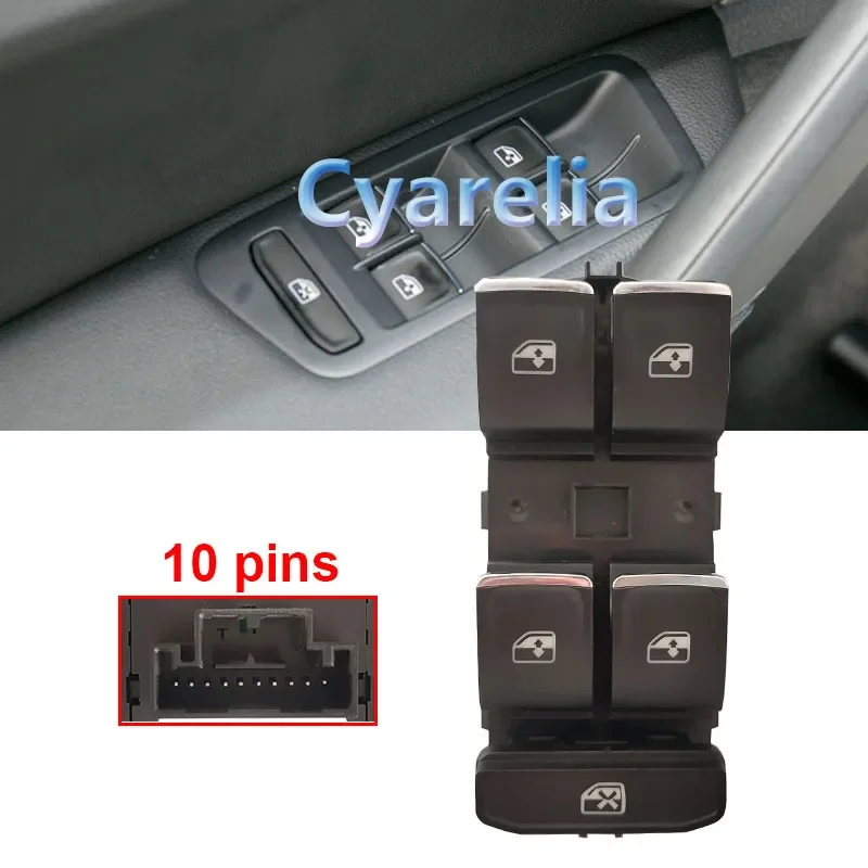 10 pins Front Left Car Electric Power Master Window Control Switch For VW Golf Mk7 Passat B8 Tiguan Touran 2014-2018