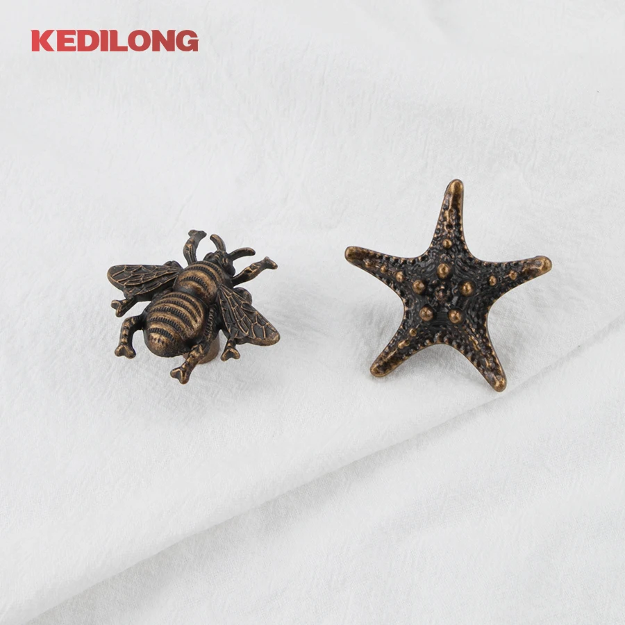 KEDLO antique brass retro knob furniture hardware kitchen cabinet antique handle drawer handle