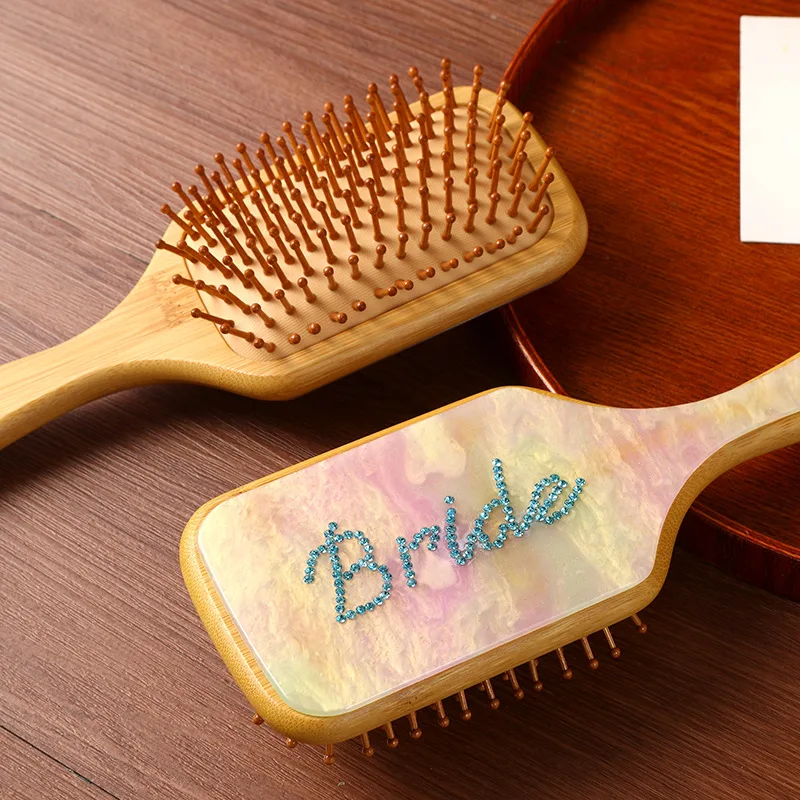 

New Acetic Acid High-appearance-level Patch Bamboo Air Cushion Massage Comb For Hair Smoothing And Portable Fluffy Comb
