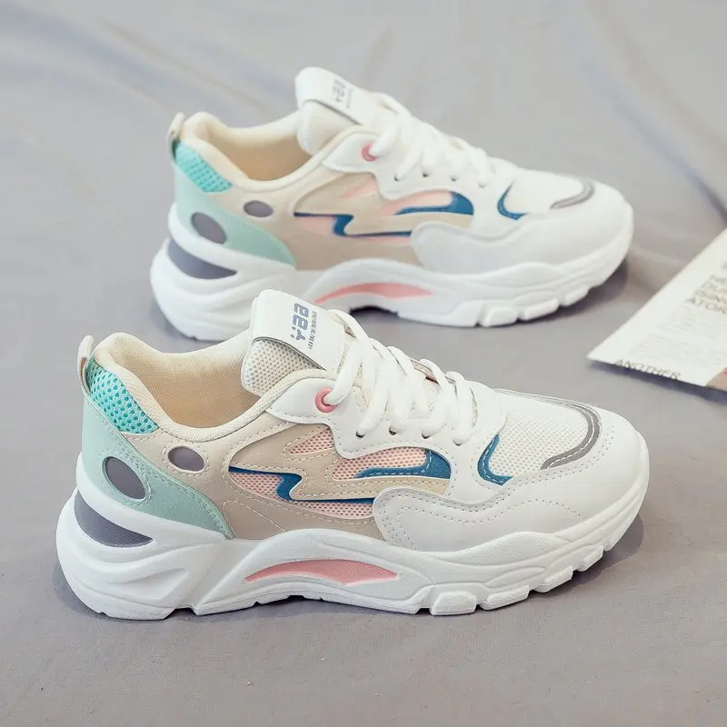 

Женские кроссовки на массивной подошве, Модные дышащие удобные кроссовки для тенниса, кроссовки для бега, повседневная обувь для женщин, 2022