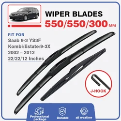 Front Rear Wiper Blades For Saab 93 9 3 9-3 2002 - 2012 YS3F Kombi Estate 93x 9-3X Window Cutter Windshield Windscreen Brushes