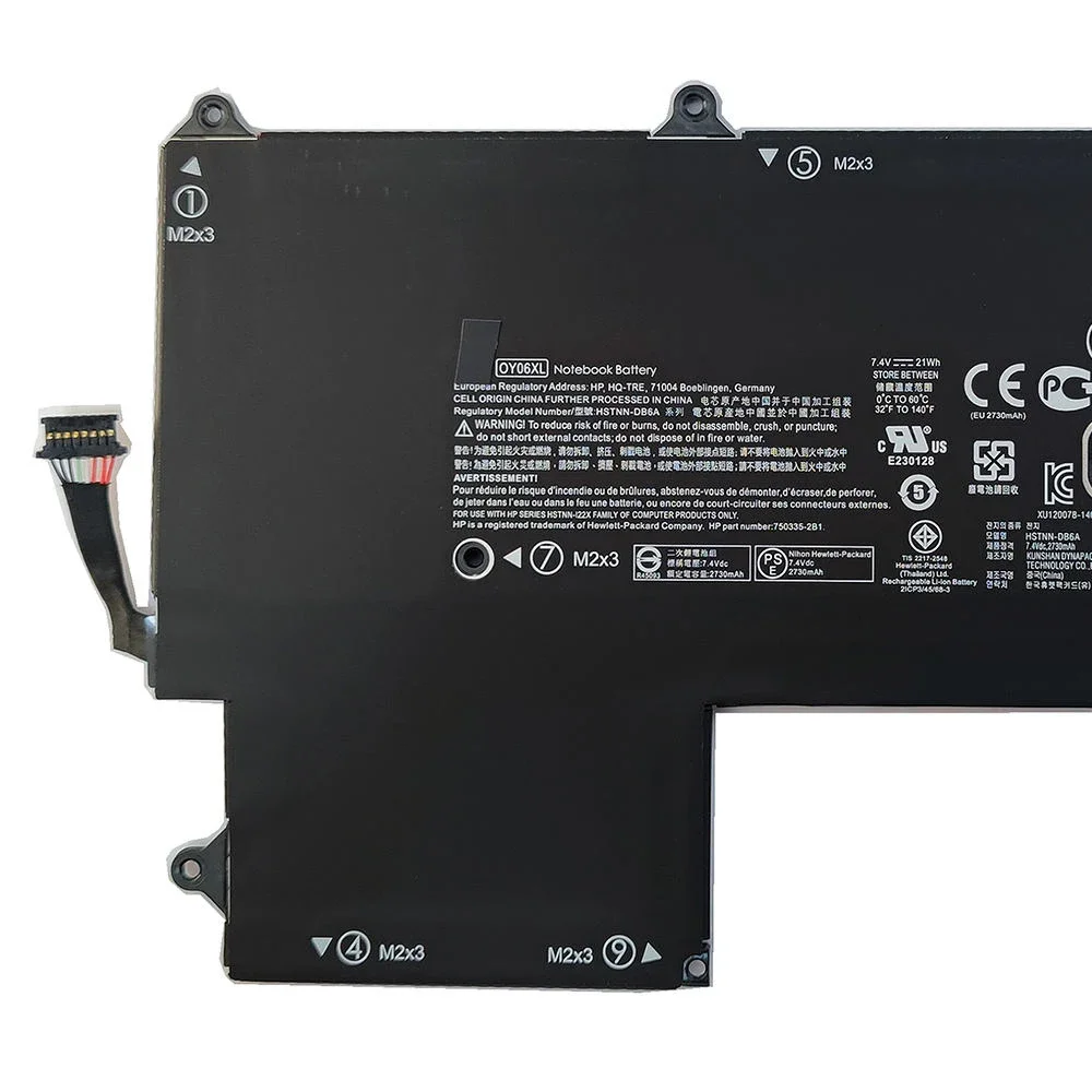 Brand New Original OY06XL 7.4V 21Wh Laptop Battery for HP Elite x2 1011 G1 HSTNN-DB6A 750550-006 750550-001