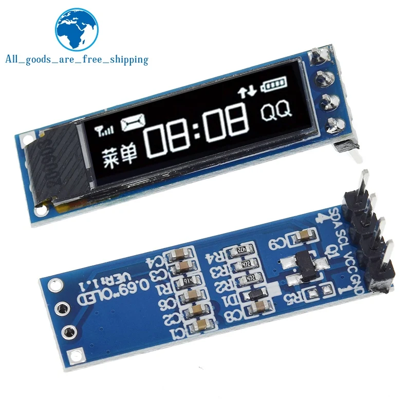 TZT 0.69 inch 96x16 OLED Display Module White Display 0.69