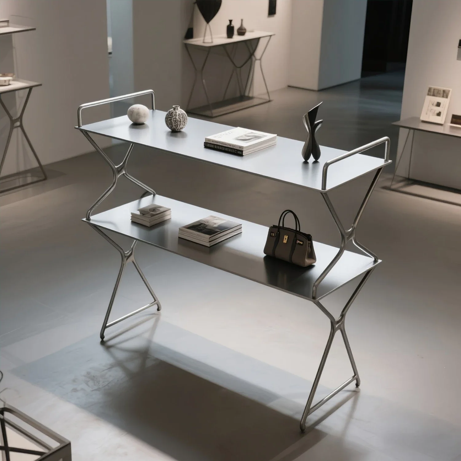 Clothing store Nakajima table women's clothing store Flowing water platform Stainless steel Nakajima table decorative counter or