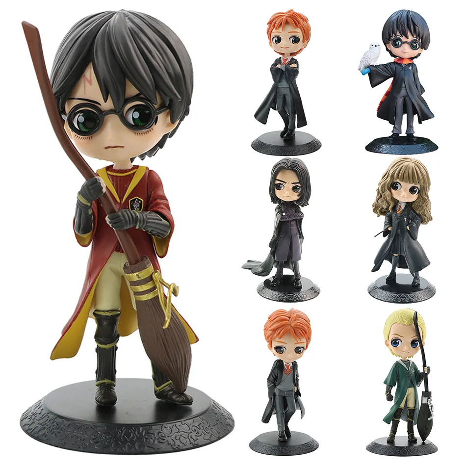 Anime 15cm Harry Potter Figure Hermione Ron Malfort Model Dolls Qposket Version Doll Car Decoration Children Christmas Toys Gif