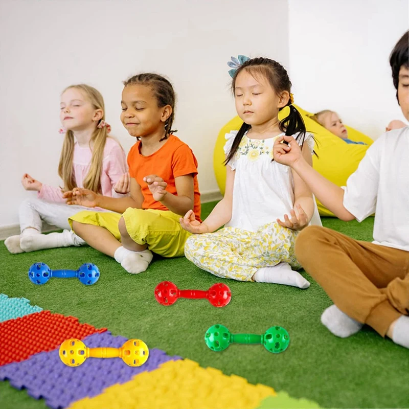 8 Uds. De mancuernas huecas con sonido, equipo de ejercicio físico, juguetes deportivos para niños pequeños, aprendizaje educativo