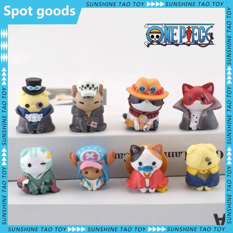 

8pcs One Piece Cos Cat Series 3 Figure Wano Country Jinbe Yamato Kaido Luffy Model Doll Toy Action Figurines Desktop Ornaments