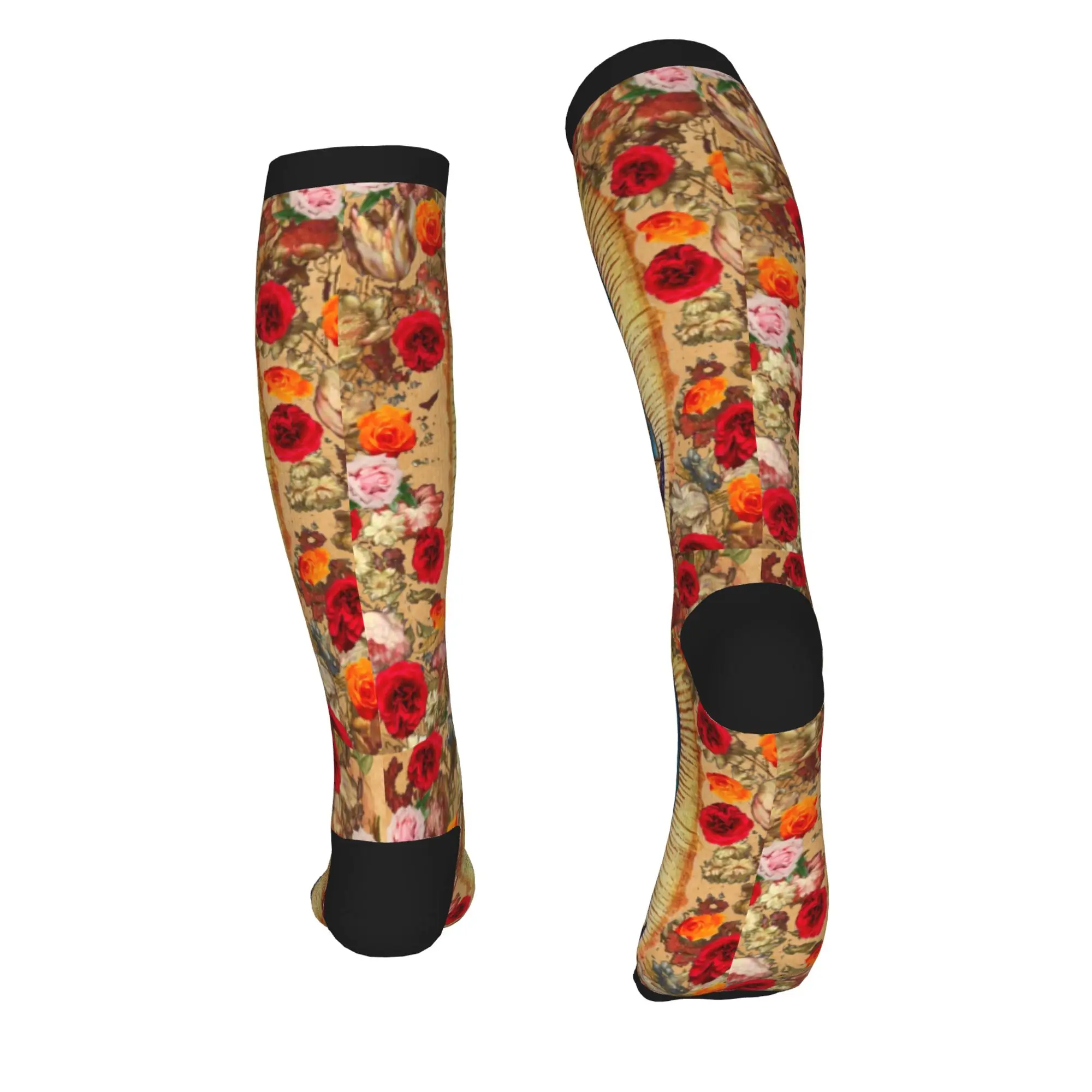 Printed Our Lady of Guadalupe Virgin Mary Socks Stretch Summer Autumn Winter Catholic Mexico Poster Sports Compression Socks view 3