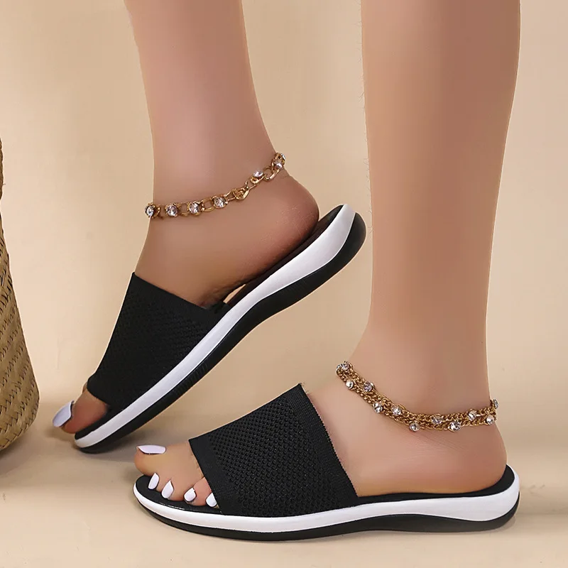 Shoes for Women Sandals Women Elastic Force Summer Shoes Women Flat Sandals Casual Indoor Outdoor Slippers Beach Zapatos Mujer