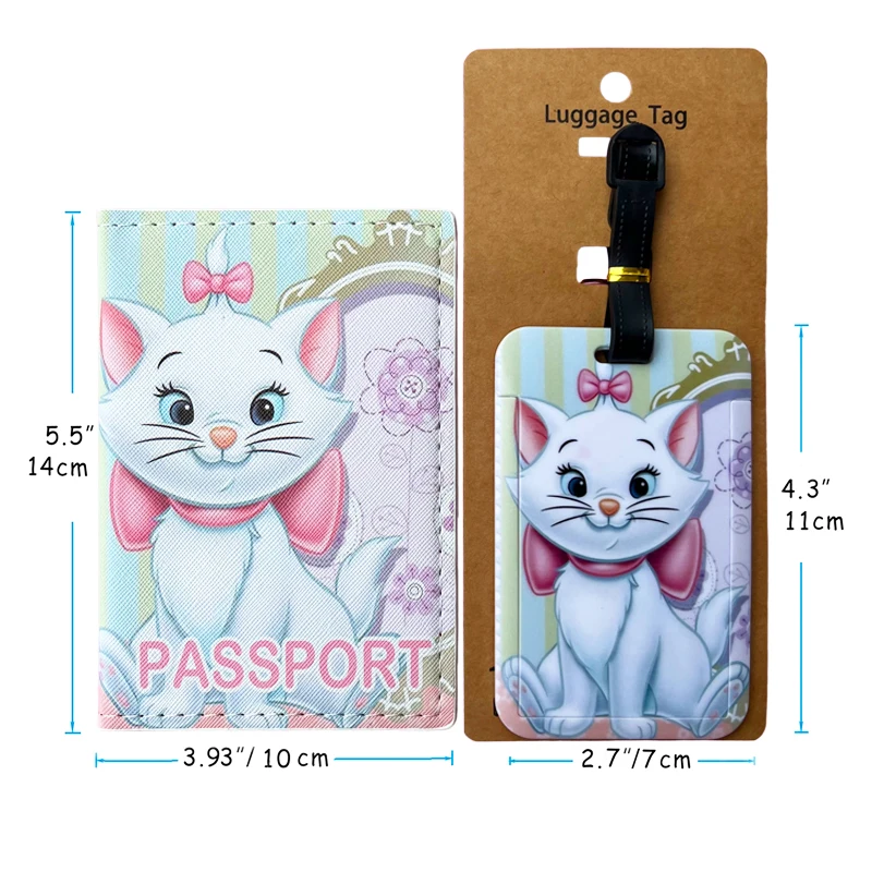 1Set Winnie Pooh Bear Passport Cover and Luggage Tags Travel Passport Holder Baggage Tag Business ID Card Holder Luggage Label