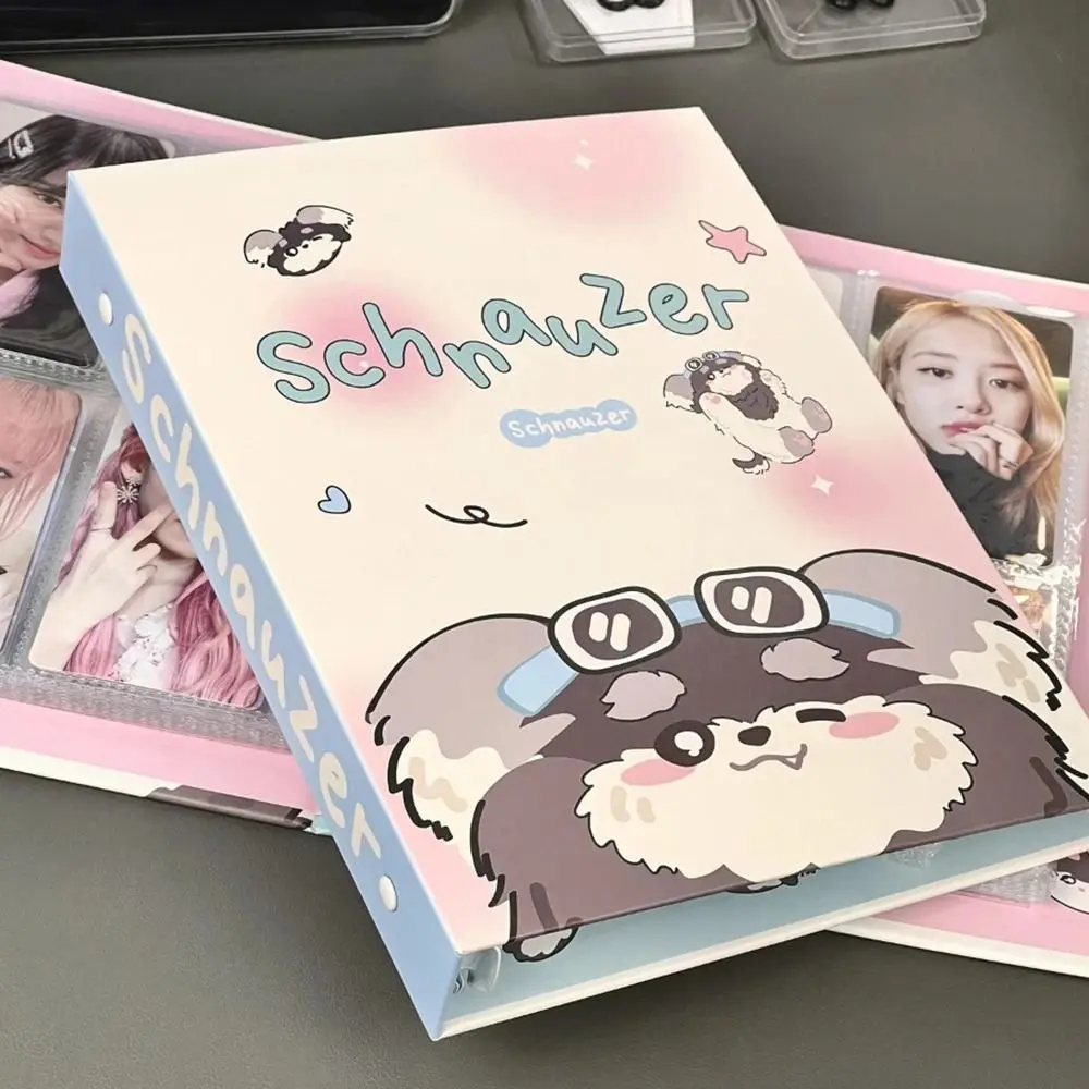 Kawaii A5 Kpop Idol Photo Album Loose-leaf School Stationery Binder Photocard Holder Puppy Photo Card Holder