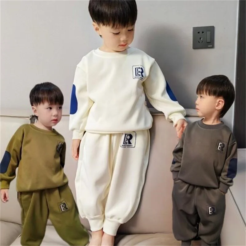 

New Kids Spring Sets Children Fashion Sports Suits Boy Sweatshirts+Trends Pants Girls Versatile Outfits Teenager Casual Clothing