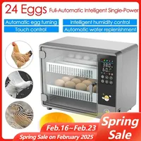 24 Eggs Incubator Fully Automatic Turning Hatching Brooder Farm Bird Quail Chicken Poultry Farm Hatcher Turner Incubation Tool