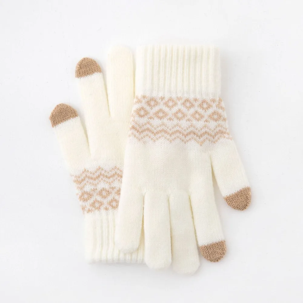 Neue Touchscreen-Winterhandschuhe, warme gestrickte Touchscreen-Handschuhe, Vollfinger-Skihandschuhe für Herbst und Winter