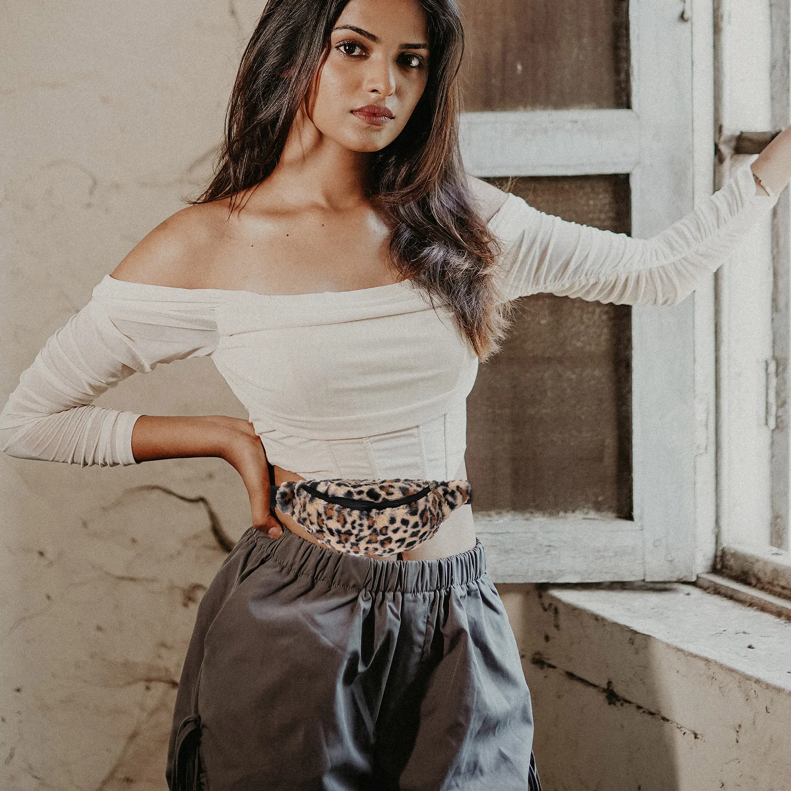 

Leopard Waist Leopard Chest Fanny Pack Lightweight Shoulder Crossbody Bag Bag Travel Fanny Pack Adjustable Strap