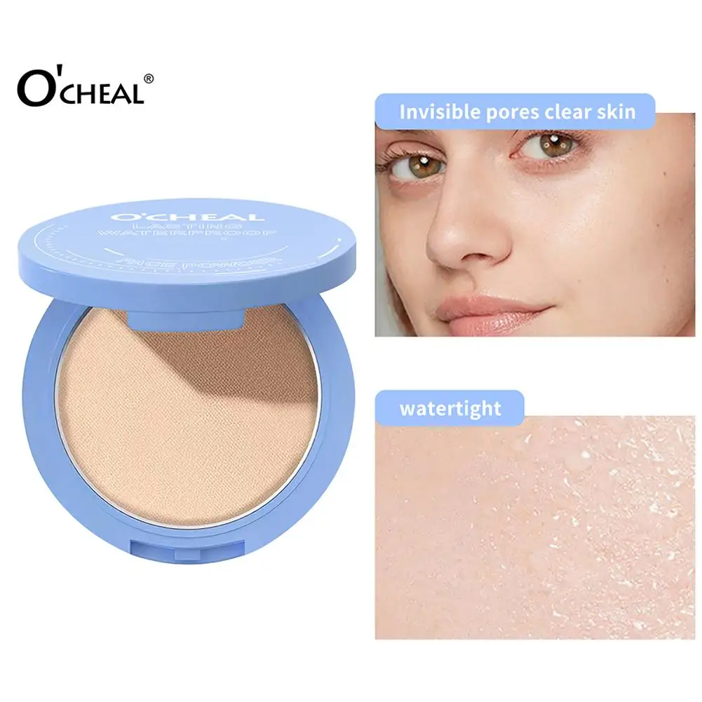 1pcs Face Setting Powder Full Coverage Cushion Pressed Powder คอนซีลเลอร์กันน้ําติดทนนานแต่งหน้าเครื่องสําอาง Make Up