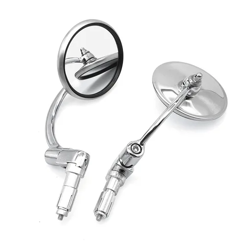 Imagen 2 del producto Espejos retrovisores laterales para motocicleta, universales, de aluminio cromado, 7/8 "", 22mm, para manillar, todoterreno, Cafe Racer, Scooter, bicicleta todoterreno