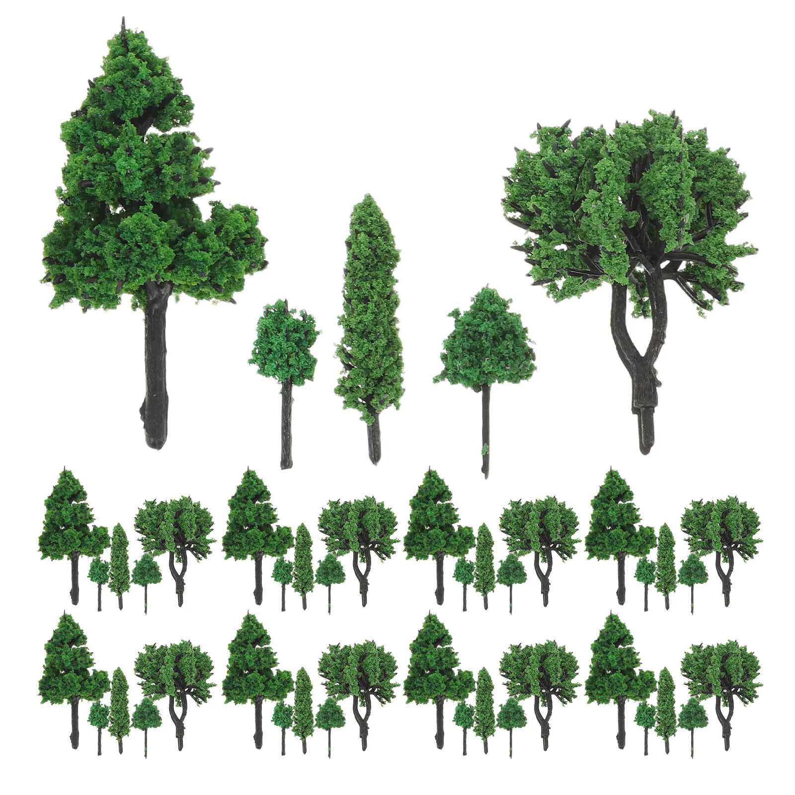85Pcs Miniature Trees Mixed Plastic Landscape Accessories for Sand Table Train Scenery Dioramas Dollhouses Architecture Scenery