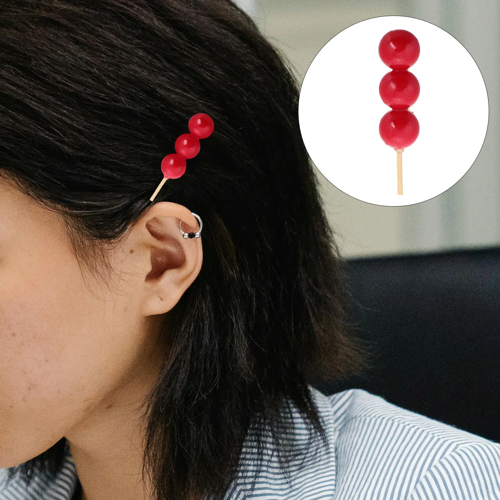 

Cute Mini Dessert Themed Hair Pins Realistic Tanghulu Design Creative Funny Food Accessories for Women Girls Creative Hair Pins