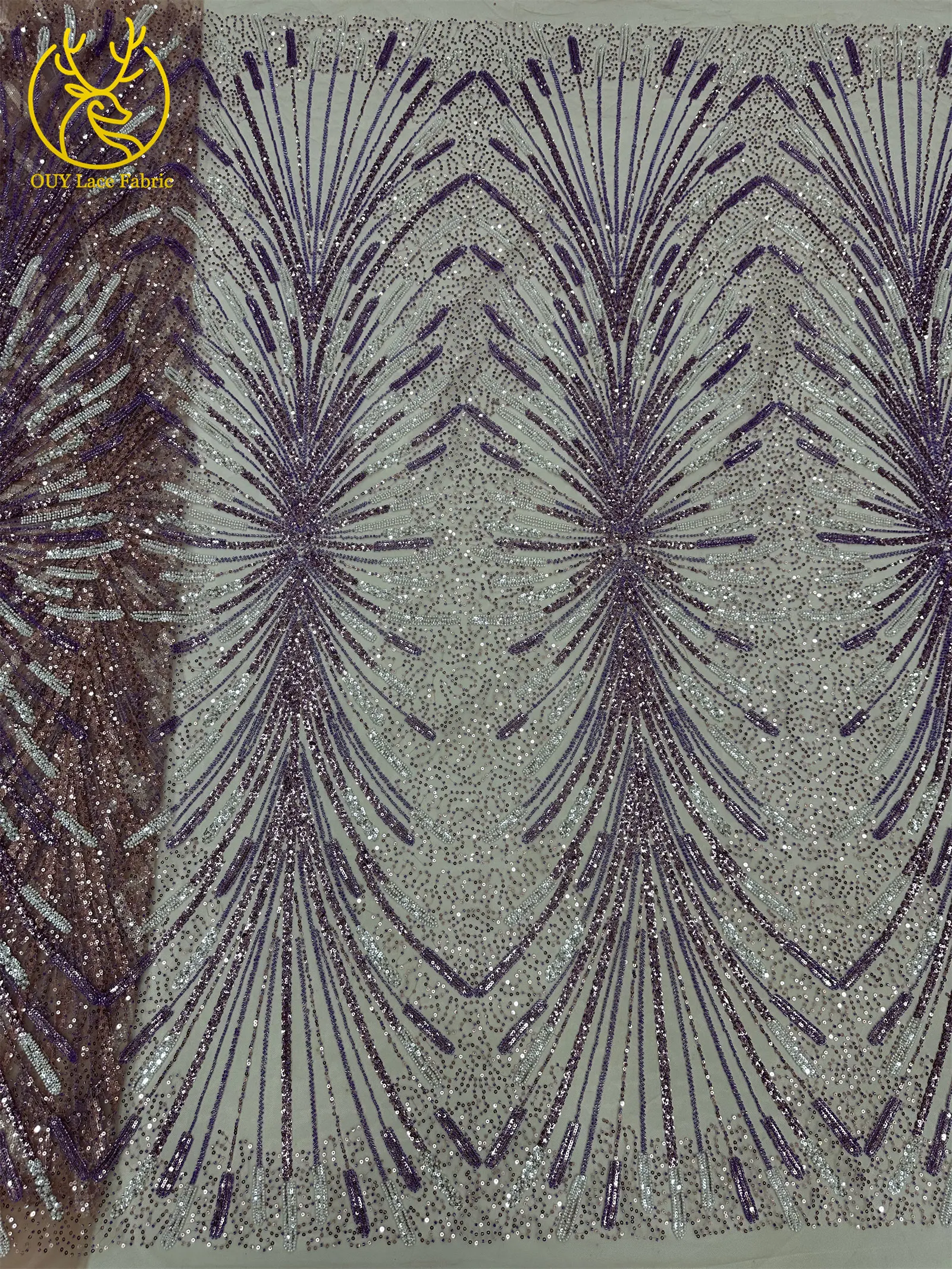 ファッションアフリカビーズレース生地スパンコールチュールメッシュ刺繍レース結婚式ブライダル生地高品質レースドレス