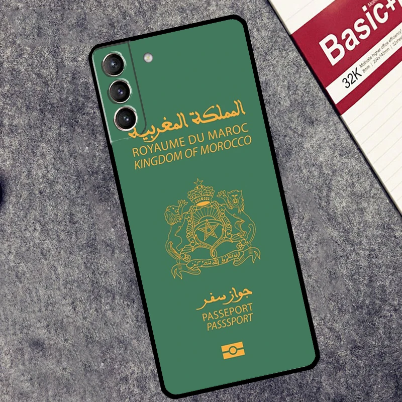 Morocco Flag Coat Of Arms Cover For Samsung Galaxy S24 Ultra S23 S22 S20 S21 FE S8 S9 S10 Plus Note 10 20 Ultra Case