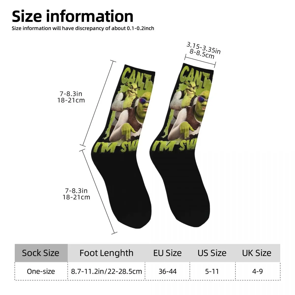 Novedad S-Shreks calcetines hombres mujeres poliéster moda calcetines Primavera Verano Otoño Invierno calcetines regalo