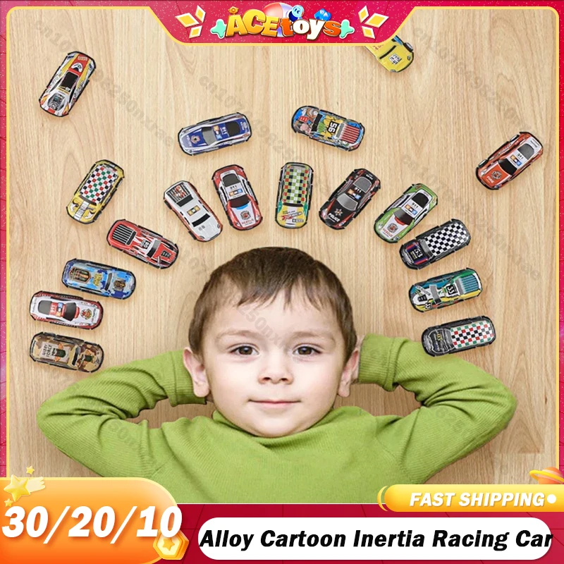 

Kids Alloy Cartoon Inertia Racing Car Model Diecast Pull Back Car Toys Mini City Vehicle For Boys Girls Birthday Xmas Gift Bag