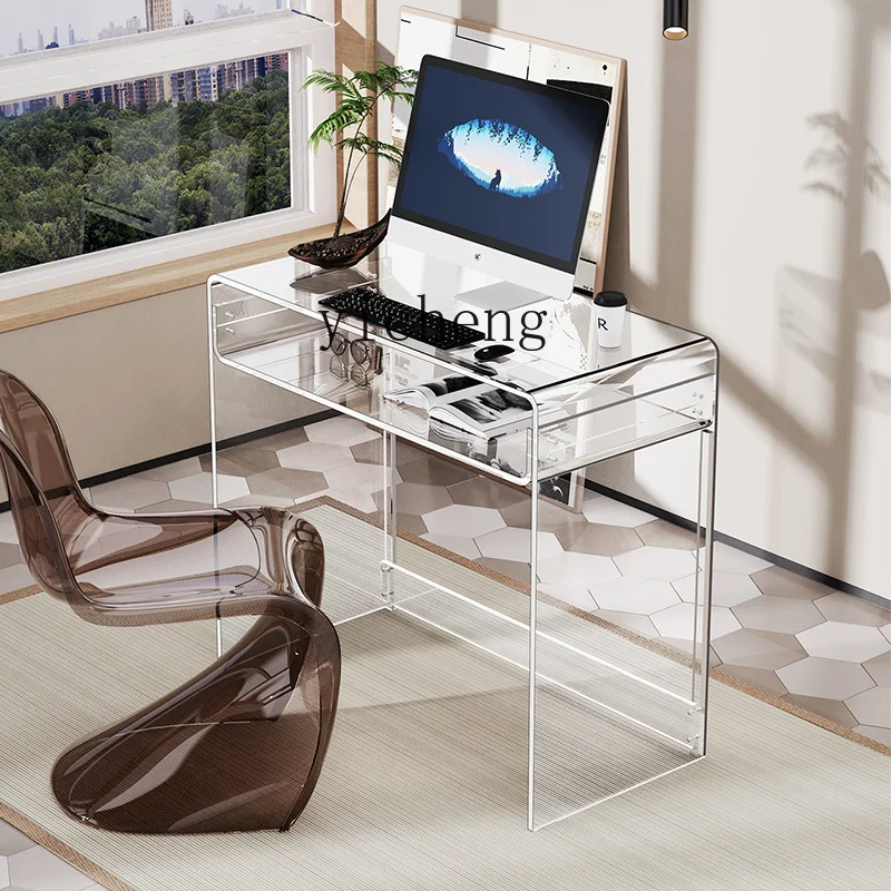 acrylic transparent desk storage rack student home computer desk