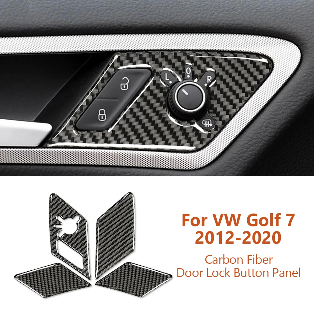 

For Volkswagen VW Golf 7 Gti Mk7 2012-2020 Carbon Fiber Car Door Lock Button Panel Decorative Stickers Auto Interior Accesorios