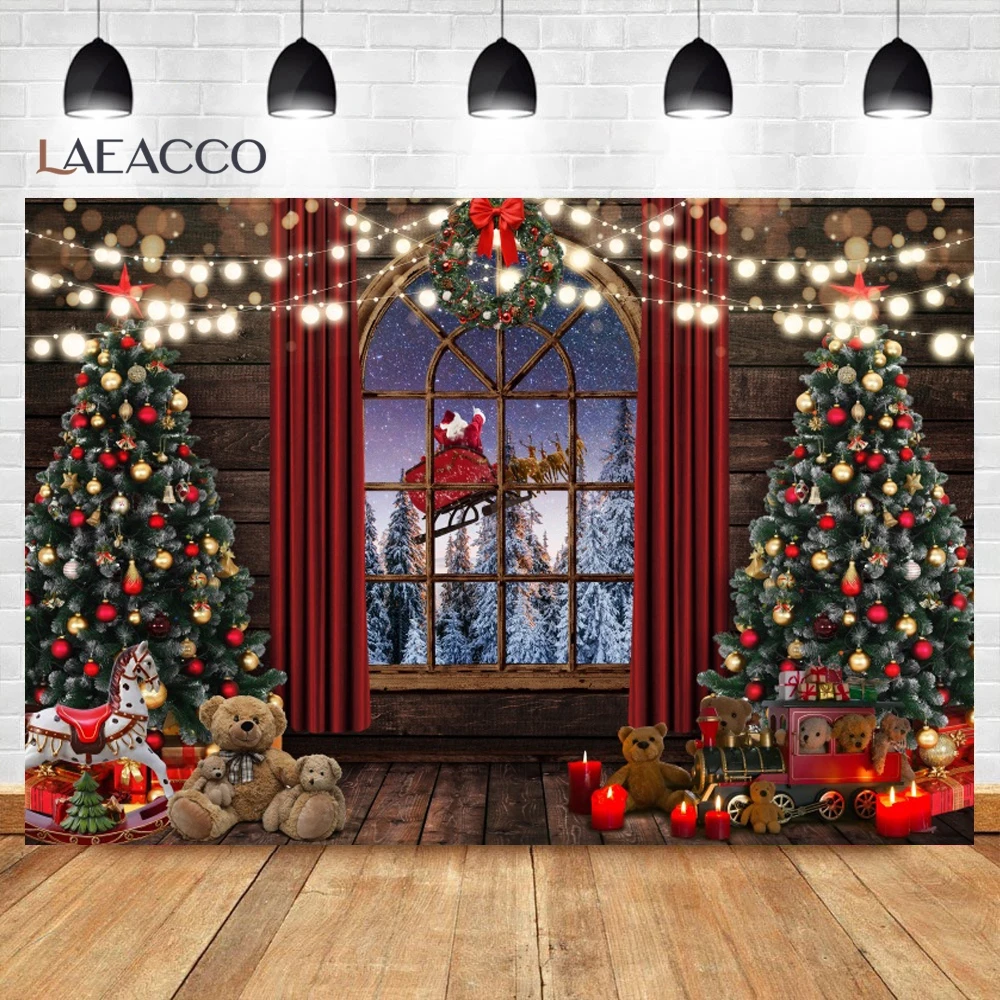 الشتاء عيد الميلاد خلفية للصور شجرة عيد الميلاد شيك جدار الثلوج الغابات الاطفال حفلة داخلي الأسرة صورة خلفيات الصور