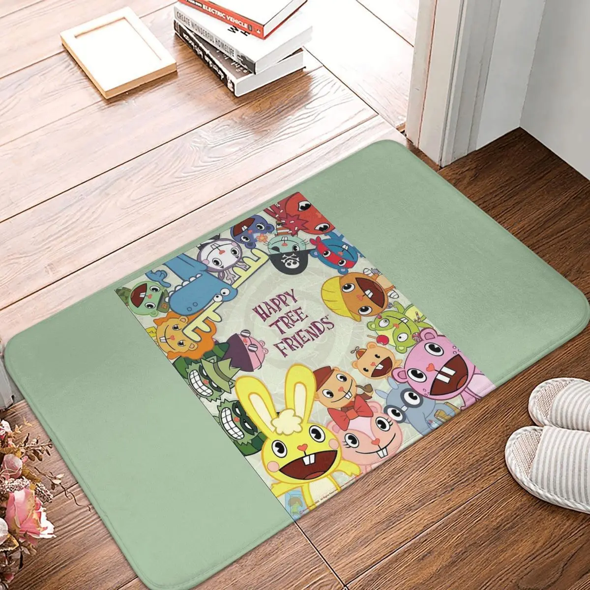 Happy Tree Friends Bath Mat Flippy Background Doormat Flannel Carpet Balcony Rug Home Decor