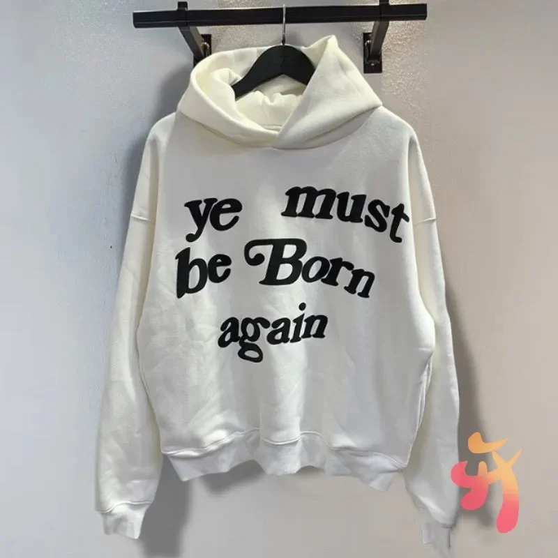 1:1 Quality Foam Print Ye Must Be Born Again CPFM Hoodies Fleece Casual Street Oversized Kanye Hoody White Sweatshirt Men Women