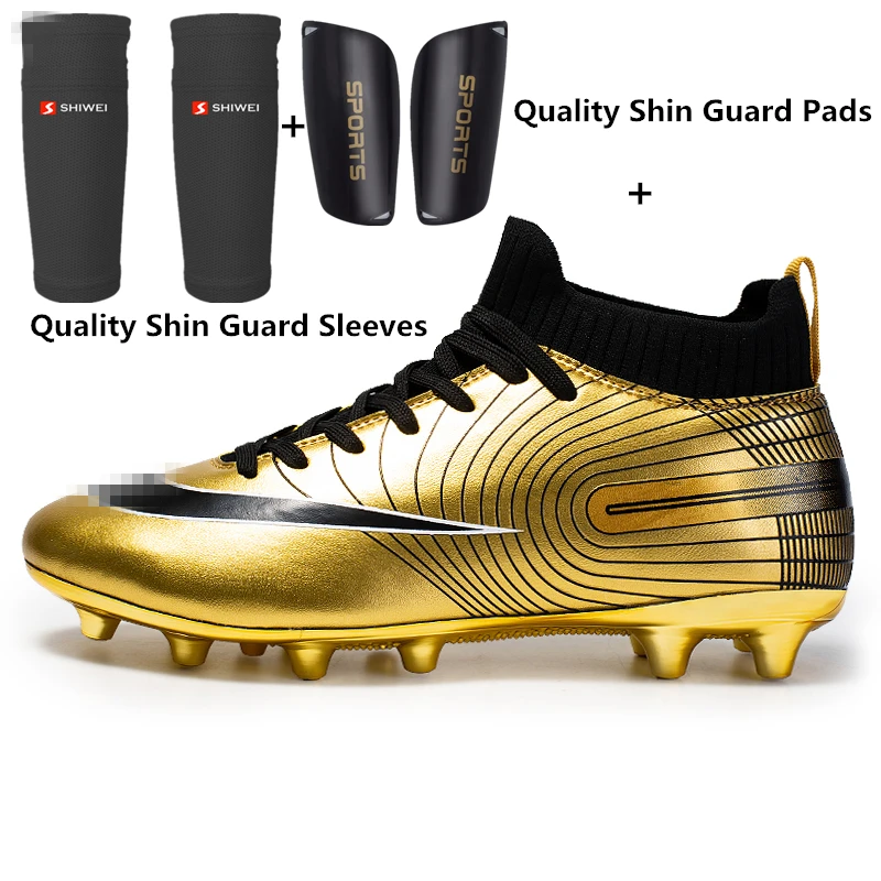 Men Football Boots Children Soccer Cleats Professional Golden Football Shoes for Boys Kids Indoor Soccer Shoes