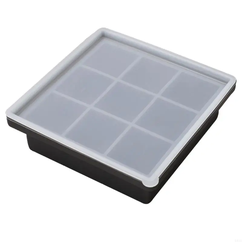 Bandeja cubo gelo silicone qualidade alimentar 581f com tampa bandeja gelo fácil liberação bandeja comida 9