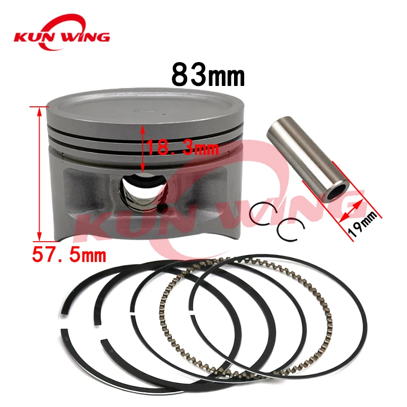 

83mm Bore Piston Kit Ring (Pin 19mm) for Jianshe 400 ATV JS400 Jianshe400 JS183FMQ ATV400 Motorcycle Engine Parts