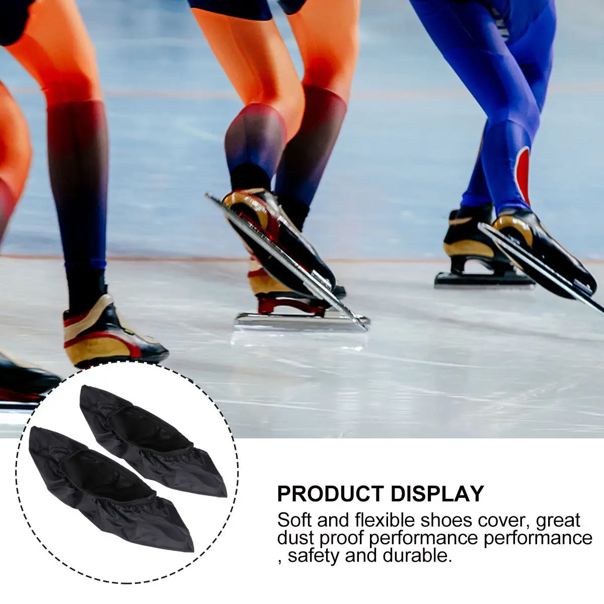 

2 пары многоразовых мягких чехлов для коньков, защитные накладки для обуви для пляжа, путешествий, кемпинга, от дождя и снега