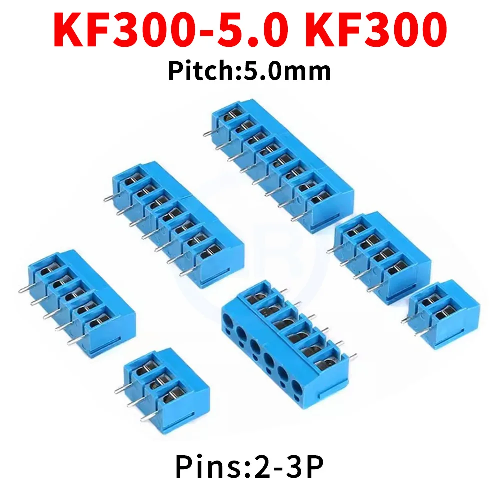 (10 Pcs) KF300 - 5.0mm 2P 3P Screw type 5.0 terminal block can be connected 300V / 16A One screw KF 300 5.0