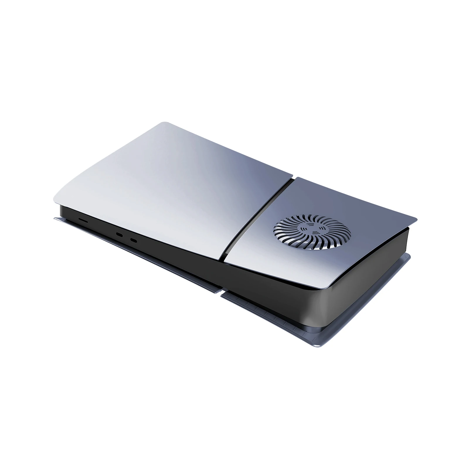 Voor PS5 slim vervangend paneel Nieuw grijs zilver ontwerp vervangend paneel met ventilatieopening.