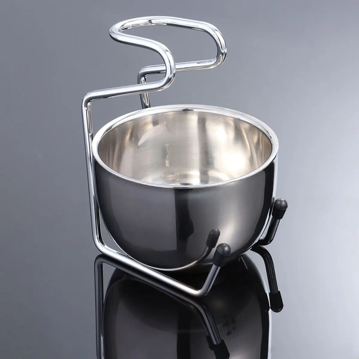 Stainless Steel Shaving Bowl and Stand Set Shaving Accessories for Men Wet Shave Organization Gift Father Husband