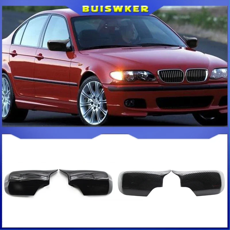 

1Pair Car Side Door Rearview Side Mirror Cover Cap for BMW E46 316i 318i 318d 320d 320i 323i 325i 328i 330d 330i 330xi 1998-2005