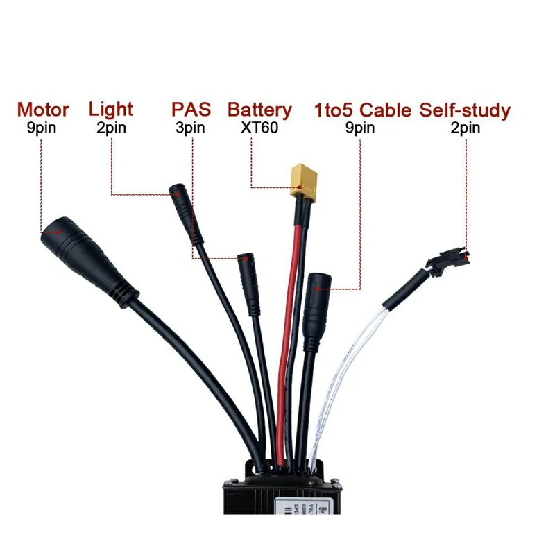 36/48V Bicycle Lithium Battery Modification Parts 1000W 30A Three-Mode Waterproof Small Kit EN06 LCD Meter